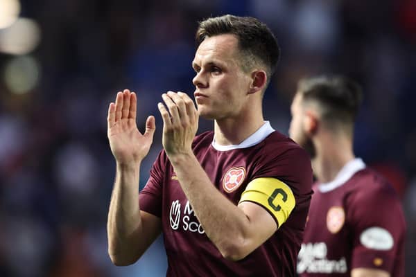 Lawrence Shankland struck against Rosenborg to give Hearts a lifeline in their UEFA Conference League qualifier.  (Photo by Ross MacDonald / SNS Group)