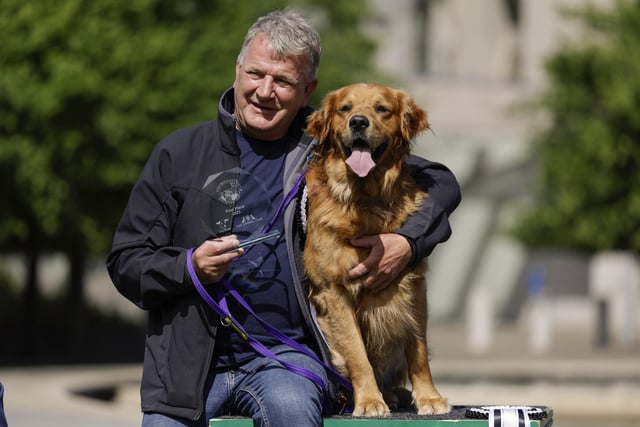 David Torrance and Buster win the Holyrood Dog of the Year competition. Picture: Jeff J Mitchell/Getty Images