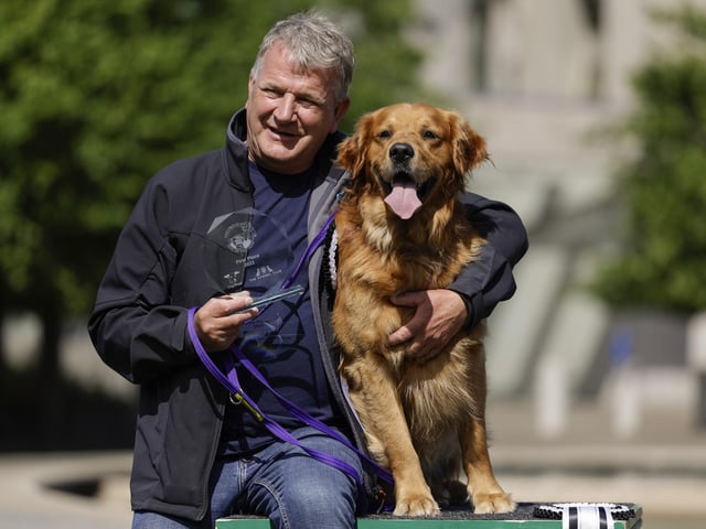David Torrance and Buster win the Holyrood Dog of the Year competition. Picture: Jeff J Mitchell/Getty Images