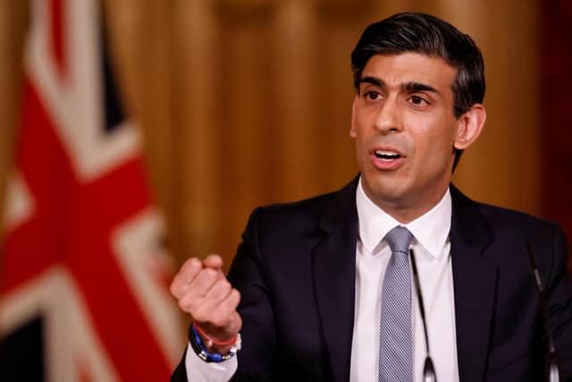 Chancellor Rishi Sunak holds a press conference on the 2021 Budget. Picture: Tolga Akmen - WPA Pool/Getty Images