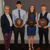 From left: Eileen Brown (Turriff Agri Parts), Reece Marr, Lyndsey Brown, Mitchell MacGillivray and Jane Mitchell (Johnston Carmichael).