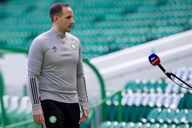 Celtic interim manager John Kennedy speaks to Sky before the Scottish Premiership match against Rangers at Celtic Park (Photo by Craig Williamson / SNS Group)