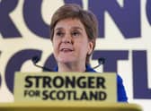 First Minister Nicola Sturgeon issues a statement at the Apex Grassmarket Hotel in Edinburgh following the decision by judges at the UK Supreme Court in London that the Scottish Parliament does not have the power to hold a second independence referendum. Picture: Jane Barlow/PA Wire