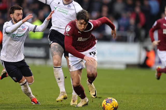 New Hibs signing Kieron Bowie in action for Northampton Town last season. (Photo by Pete Norton/Getty Images)