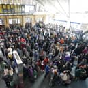 Passengers at King's Cross station in London following a strike by members of the Rail, Maritime and Transport union (RMT), in a long-running dispute over jobs and pensions. Picture: James Manning/PA Wire