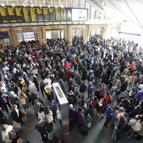 Passengers at King's Cross station in London following a strike by members of the Rail, Maritime and Transport union (RMT), in a long-running dispute over jobs and pensions. Picture: James Manning/PA Wire