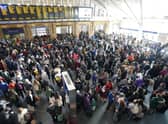 Passengers at King's Cross station in London following a strike by members of the Rail, Maritime and Transport union (RMT), in a long-running dispute over jobs and pensions. Picture: James Manning/PA Wire
