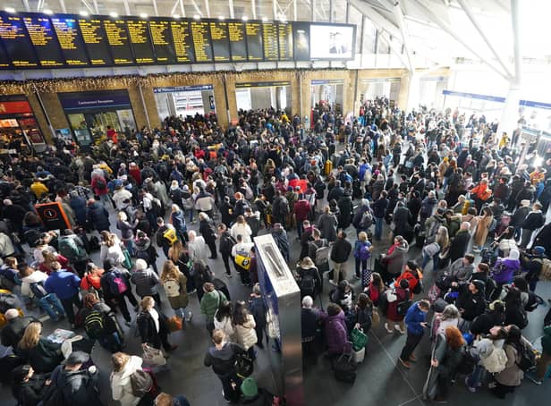 Passengers at King's Cross station in London following a strike by members of the Rail, Maritime and Transport union (RMT), in a long-running dispute over jobs and pensions. Picture: James Manning/PA Wire