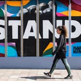 Rachel Dallas's Black Lives matter mural has been unveiled in the Shawland area of Glasgow's south side. Picture: John Devlin