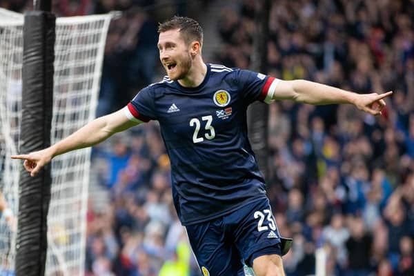 Anthony Ralston scored his first goal for Scotland against Armenia.