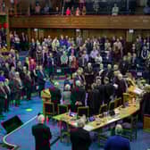 This year's General Assembly is a hybrid gathering with 400 commissioners in the hall and another 200 taking part online.  Picture: Andrew O'Brien.