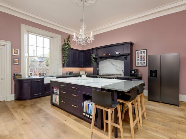 Work included replacing some of the Georgian cornicing throughout the 4,995-sq ft property, as well as creating an open-plan living room, kitchen and snug – which has been used as a play area for the mini Fowlers – at ground-floor level.