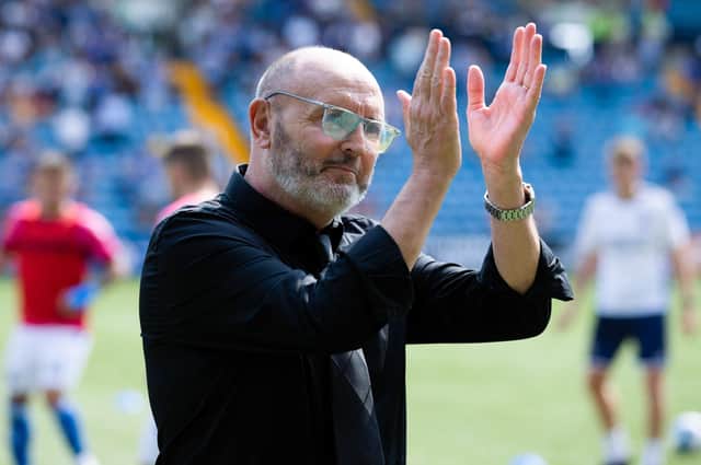 Former Kilmarnock manager Bobby Williamson was interviewed on the pitch at half-time of the Rugby Park side's 5-0 defeat to Celtic (Photo by Craig Williamson / SNS Group)
