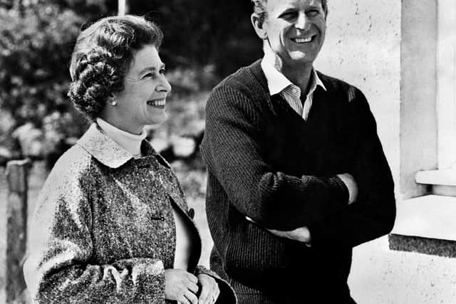 The Duke of Edinburgh and  The Queen pose at Balmoral Castle in October 1972. The Duke adored the freedom of time on Deeside.
