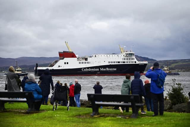 The MV Glen Rosa in the River Clyde following the vessel's launch. Picture: John Devlin