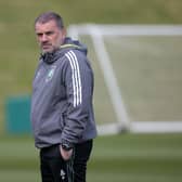 Ange Postecoglou took Celtic training on Friday amid reports linking him with the Spurs vacancy. (Photo by Craig Williamson / SNS Group)