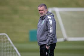 Ange Postecoglou took Celtic training on Friday amid reports linking him with the Spurs vacancy. (Photo by Craig Williamson / SNS Group)