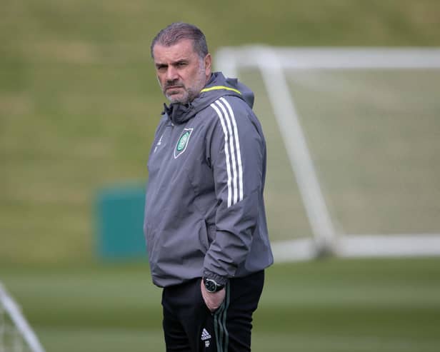Ange Postecoglou took Celtic training on Friday amid reports linking him with the Spurs vacancy. (Photo by Craig Williamson / SNS Group)