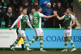 Hibs went ahead at home to Kilmarnock through Will Fish' header. (Photo by Ross Parker / SNS Group)