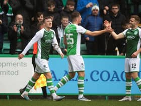 Hibs went ahead at home to Kilmarnock through Will Fish' header. (Photo by Ross Parker / SNS Group)