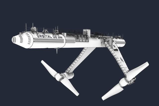 An artist's impression of Orbital Marine's new O2 turbine,  which will generate 2GW of green energy from the ebb and flow of the tide