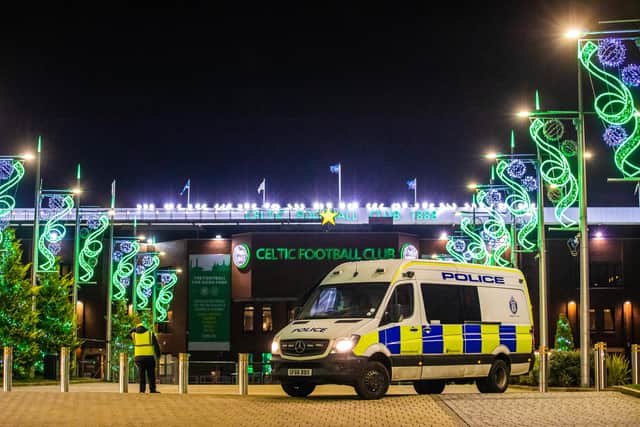A police presence at Celtic Park ahead of the UEFA Europa League group stage match against Lille (Photo by Rob Casey / SNS Group)