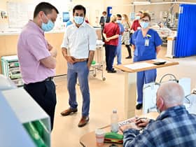 Scottish clinical director Jason Leitch, seen with Health Secretary Humza Yousaf during a visit to Monklands Hospital, is a world-leading expert, says Harry Burns (Picture: Jeff J Mitchell/Getty Images)