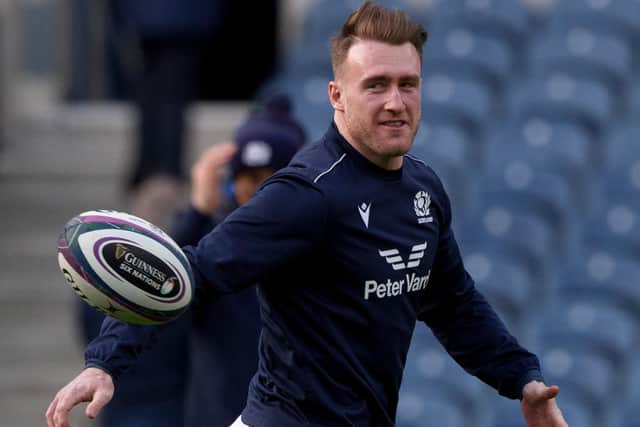 Stuart Hogg during the captain's run at BT Murrayfield ahead of Scotland's match with England. (Photo by Craig Williamson / SNS Group)