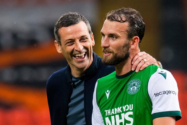 Hibs manager Jack Ross remained happy with Christian Doidge's all-round contribution despite the striker's goal drought. Photo by Ross Parker / SNS Group