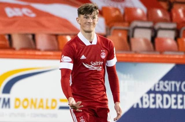 Aberdeen's Calvin Ramsey in action during a Scottish Premiership match between Aberdeen and Celtic at Pittodrie Stadium, on April 21, 2021, in Aberdeen, Scotland. (Photo by Paul Devlin / SNS Group)