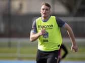 Stafford McDowall during a Glasgow Warriors training session at Scotstoun Stadium this week. (Photo by Ross MacDonald / SNS Group)