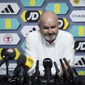 Scotland head coach Steve Clarke addresses the media at Hampden after naming his provisional squad for Euro 2024. (Photo by Craig Williamson / SNS Group)