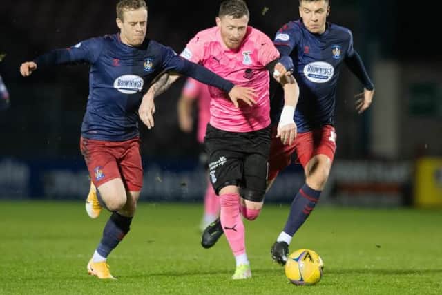 Inverness' Shane Sutherland surging forward during a cinch Championship match between Inverness Caledonian Thistle and Kilmarnock at the Caledonian Stadium, on December 03, 2021, in Inverness, Scotland. (Photo by Mark Scates / SNS Group)