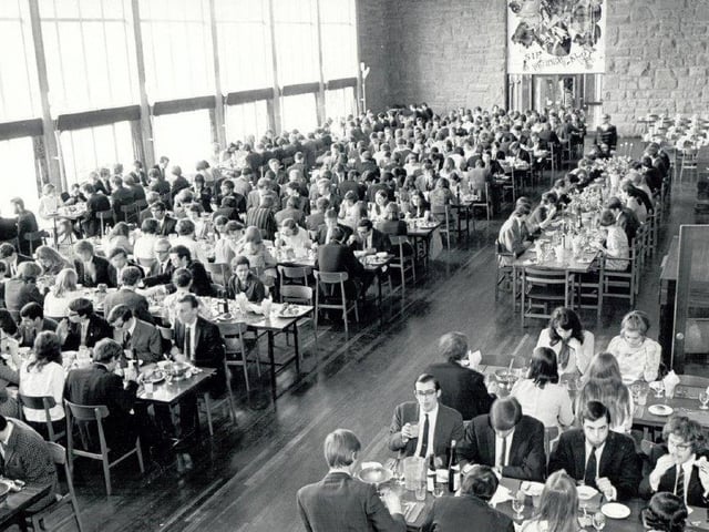 Athletes dining at the 1970 Edinburgh Commonwealth Games.