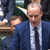 Deputy Prime Minister Dominic Raab speaks during Prime Minister's Questions in the House of Commons.