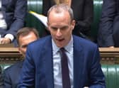 Deputy Prime Minister Dominic Raab speaks during Prime Minister's Questions in the House of Commons.