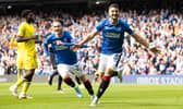 Antonio Colak celebrates making it 1-0. (Photo by Alan Harvey / SNS Group)