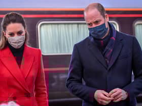 The Duke and Duchess of Cambridge arrive at Bath Spa train station, on the final day of a three-day tour across the country. PA Photo.