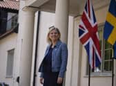Swedish Prime Minister Magdalena Andersson waits for Prime Minister Boris Johnson in Harpsund, the country retreat of Swedish prime ministers, to discuss the ongoing conflict in Ukraine. Picture date: Wednesday May 11, 2022.