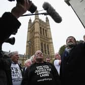 Members of the so-called Shrewsbury 24, who were convicted for picketing nearly 50 years ago, have won a bid to clear their names at the Court of Appeal. (Photo by Dan Kitwood/Getty Images)