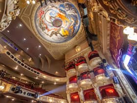 The ceiling of the King's Theatre, which features a mural designed by artist John Byrne.