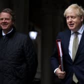 Scottish Secretary Alister Jack, seen with Boris Johnson, has said support for a second Scottish independence referendum would have to hit 60 per cent in the polls for the UK government to consider the idea (Picture: Leon Neal/Getty Images)