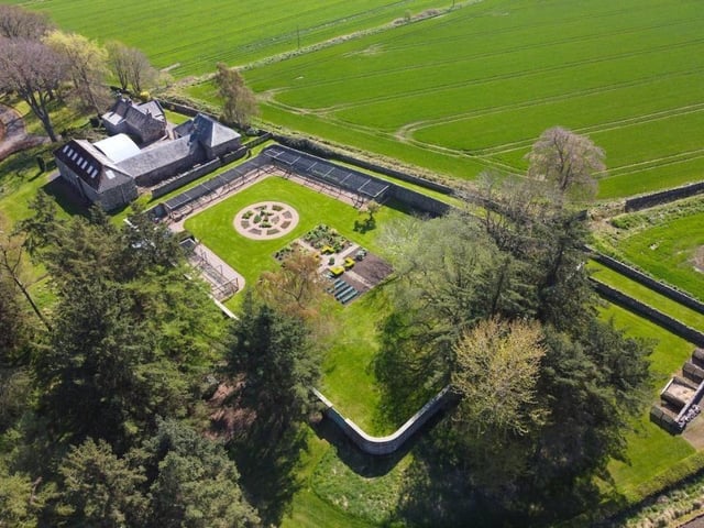 Walled garden, stable block and cottage.
