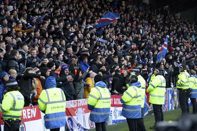 Rangers fans at Dingwall in January - it is nonsensical they are to be sent there on Boxing Day in the forthcoming season.  (Photo by Craig Williamson / SNS Group)