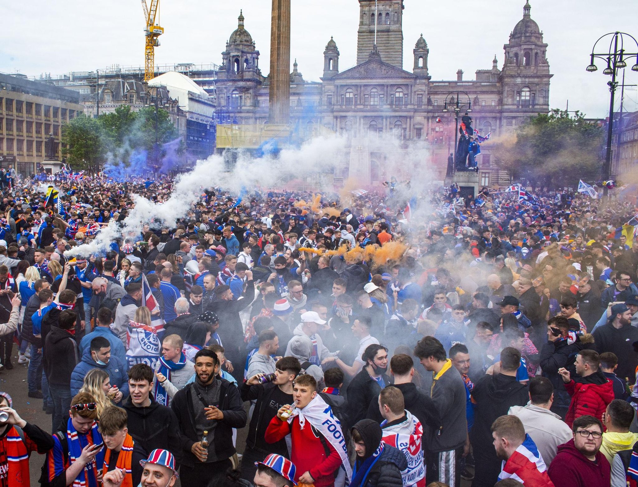 George Square Three Police Injured And 20 Arrested As Rangers Fans Dispersed In Glasgow The Scotsman