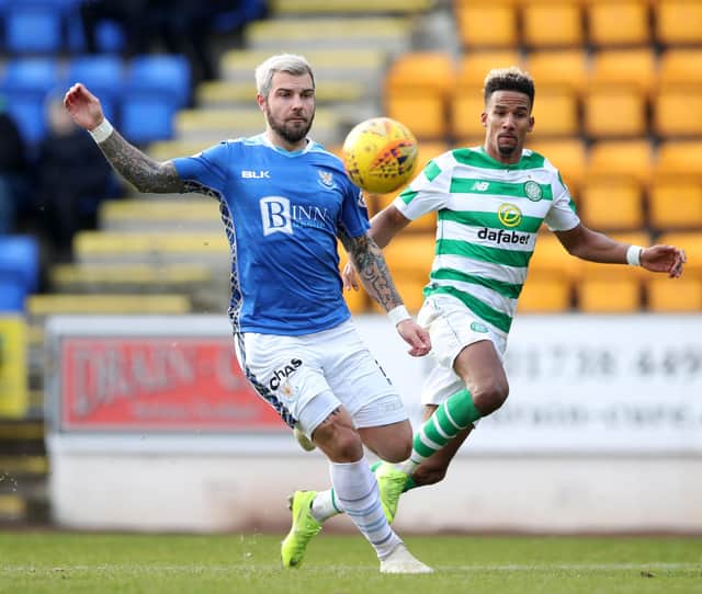 Getting the better of Celtic's Scott Sinclair for St Johnstone