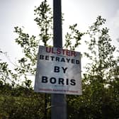 A Loyalist poster near the entrance to Larne harbour (Picture: Charles McQuillan/Getty Images)