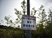 A Loyalist poster near the entrance to Larne harbour (Picture: Charles McQuillan/Getty Images)