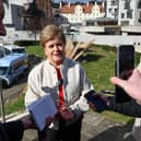 Former Scottish first minister Nicola Sturgeon speaks to media in Edinburgh after announcing she won't seek re-election to Holyrood next year (Picture: Robert Perry/PA Wire)