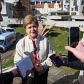 Former Scottish first minister Nicola Sturgeon speaks to media in Edinburgh after announcing she won't seek re-election to Holyrood next year (Picture: Robert Perry/PA Wire)